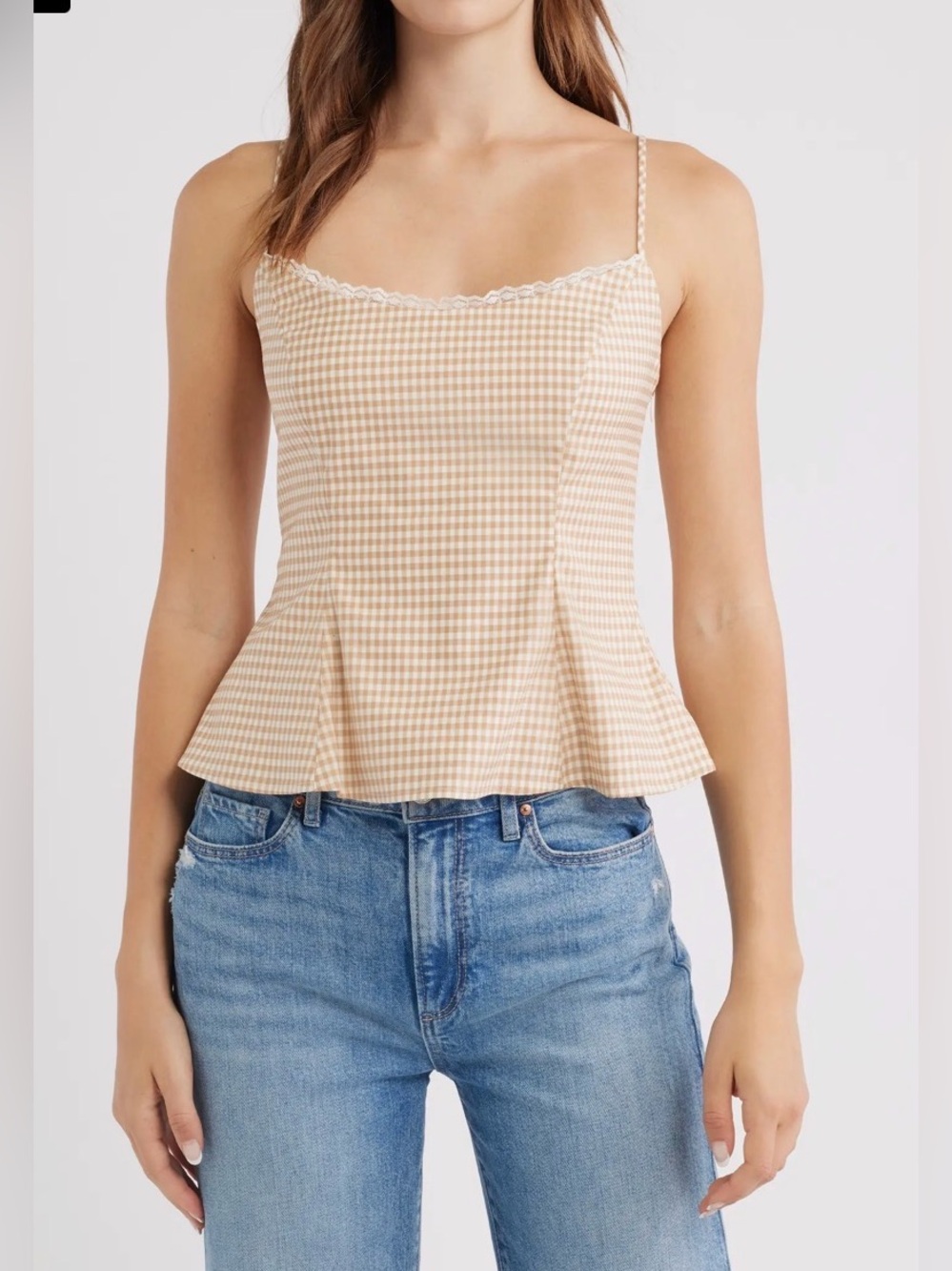 NWT Reformation Genevieve gingham top